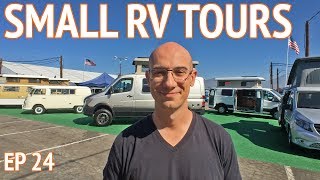 Small RV Tours at CA RV Show  Camper Van Life S1E24 [upl. by Rolanda]