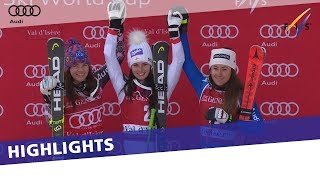 Anna Veith back on top of the podium in the 2nd SG at Val dIsère  Highlights [upl. by Nirot]