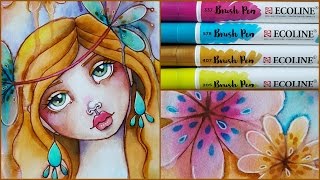 How I use my Ecoline Brush Pens [upl. by Ardnassac799]