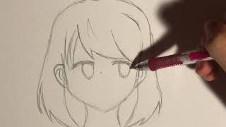 How to draw anime School girl  easy drawing tutorial [upl. by Beasley]