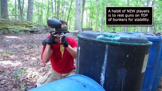 How To Play Paintball  Beginner Tip Do Not Post Over the Top of Bunkers [upl. by Ahsiena]