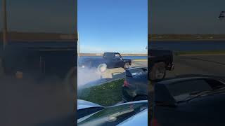 Dodge Ram D150 BURNOUT Awesome Sounding 318 moparornocar dodgeram burnout exhaustsound [upl. by Leeland416]