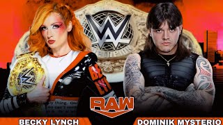 Becky Lynch vs Dominik Mysterio World Championship Full Match WWE Raw Highlights [upl. by Ayar]