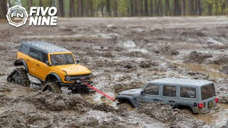 Traxxas TRX4 Bronco Winch rescue Axial SCX10 III  Fivo Nine Adventures [upl. by Laurie770]