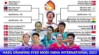 Hasil Drawing Syed Modi India International 2023 MarcusRayhan Vs Ganda Putra Perancis [upl. by Felt]