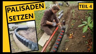 BEETEINFASSUNG AUS BETON  PALISADEN 👷‍♂️│Selber bauen  So gehts│TEIL 45 [upl. by Oiril]