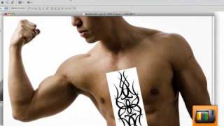 Photoshop tutoriel  Ajouter un tatouage [upl. by Ettevroc]