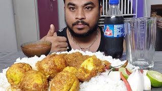 ASMR MUKBANG EATING SPICY EGG CURRY WITH RICE EATING RED CHILLI ONION CHALLENGE MUKBANG EATING SHOW [upl. by Boesch]