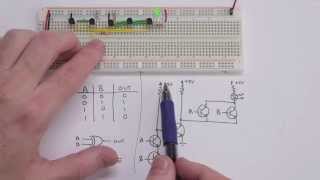 Making logic gates from transistors [upl. by Nonez]