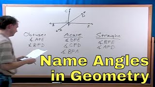 Name amp Measure Angles in Geometry  Right Acute Obtuse Angles  2 [upl. by Nahtiek557]