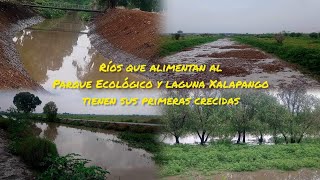 RÍOS QUE ALIMENTAN AL PARQUE ECOLÓGICO Y LAGUNA XALAPANGO TIENEN SU PRIMERA CRECIDA🚴lagodetexcoco [upl. by Pauline]