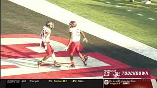 Seminole Moment Deondre Francoiss 55Yard TD Pass to Tamorrion Terry vs Louisville 2018 [upl. by Ayiotal]