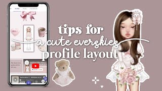 tips for a cute profile layout in everskies ♡ [upl. by Yuzik759]