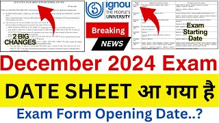 Breaking New IGNOU Released Exam Date Sheet for December 2024 Examination  IGNOU Date Sheet 2024 [upl. by Artenak342]