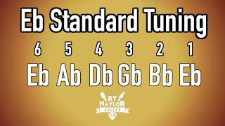 E Flat Standard Tuning Guitar Notes  Guitar Tuner Half Step Down SRV guitar tuning Slash Hendrix [upl. by Attenyl296]