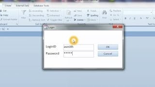 Create Login Form Access Database Part 1 [upl. by Novihc]