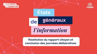 Les journées délibératives continuent  États généraux de l’information en direct au CESE [upl. by Devol]