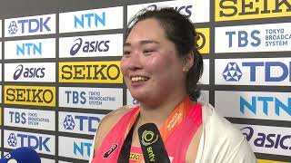 Japans Haruka Kitaguchi reacts after winning javelin gold｜World Athletics Championships｜世界陸上｜北口榛花 [upl. by Haidej184]