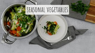 How to cook seasonal vegetables with AMC with no added water [upl. by Nhar276]