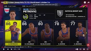 NBA 2K25 New Jersey Nets 9192 classic team  Jordan Era [upl. by Burns]