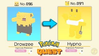 Pokemon Evolution Drowzee Evolved Into Hypno  Pokémon Quest All Bosses  Rare Shiny Pokemon [upl. by Vig]