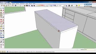 Ilha cozinha  curso completo sketchup 40  constuindo bancada ilha cozinha [upl. by Gereron101]