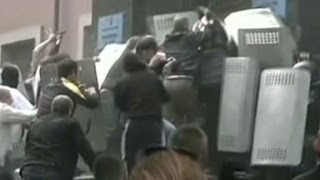 ProRussian protesters overrun Ukrainian riot police [upl. by Lanza896]