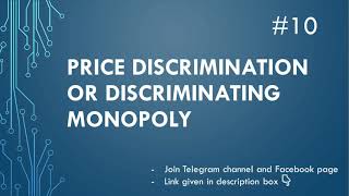 Price discrimination or discriminating monopoly  Monopoly  Part10  EK [upl. by Kameko]