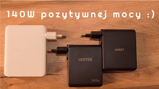 Testy ładowarek 140W  Unitek Aukey i Belkin pokazują co potrafią [upl. by Kelli850]