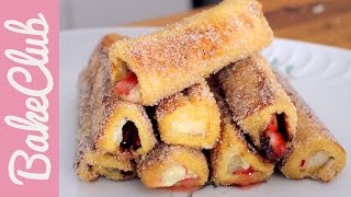 Nutella French Toast Rolls Armer Ritter  BakeClub [upl. by Leizahaj]