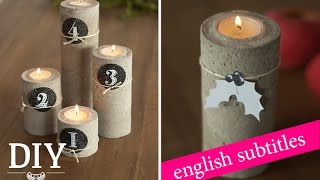 Weihnachtsdeko basteln  Adventskranz aus Beton Tutorial  advent wreath Howto  Deko Kitchen [upl. by Shaer612]