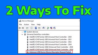 How To Fix Unknown USB Device Device Descriptor Request Failed in Windows 11 [upl. by Eimerej587]