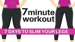 7 MINUTE WORKOUT SLIM YOUR LEGS HOME WORKOUT  LOSE INCHES  REDUCE LEG FAT LUCY WYNDHAM READ [upl. by Nevets]