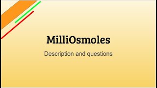 MilliOsmoles  Calculations  PEBC Evaluating Exam  PEBCprep with San [upl. by Werdnael819]