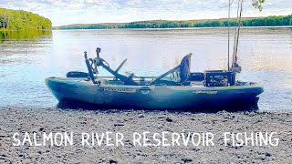 Kayak Fishing Salmon River Reservoir  Smallmouth and Rock Bass [upl. by Abert]