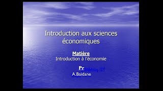 COURS DINTRODUCTION ALA LECONOMIE Plan de séance S1 [upl. by Latin]