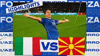 Highlights ItaliaMacedonia del Nord 52  Qualificazioni EURO 2024 [upl. by Tsenrae]