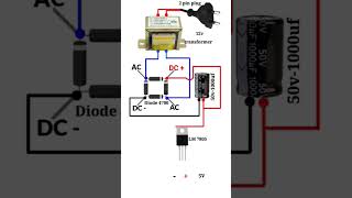 Comment Réaliser une Alimentation continue de 5V stable avec un régulateur LM7805 ou 7805 [upl. by Dlarrej]