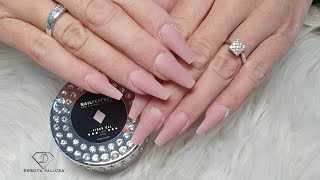 How to do gel nails on forms Coffin shape nails step by step using Nail Perfect Sculpting Fiber Gel [upl. by Mauve]