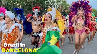 Brazilian Carnivals by Cafofo in Barcelona on Festa Major de Casc Antic 2024 [upl. by Hanfurd]