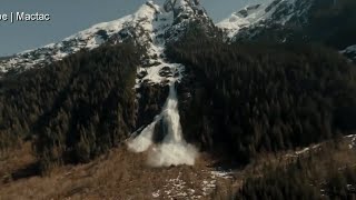 Moment of massive avalanche in British Columbia captured on drone camera [upl. by Publus]