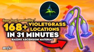 All 184 Violetgrass Locations  Efficient Route  Baizhu Ascension Materials  Genshin Impact [upl. by Yentnuoc455]