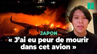 « C’est un miracle »  Les passagers à l’intérieur de l’avion qui a pris feu à Tokyo témoignent [upl. by Nnylg]