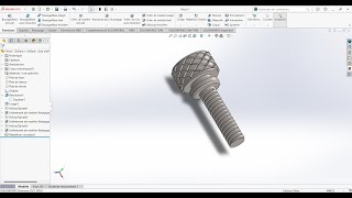 SolidWorks  Comment fabriquer une vis de moletage  How to make Knurling Screw [upl. by Niwred]