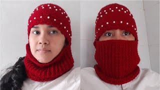 Como tejer Gorro con cuello a crochet y cubreboca paso a paso [upl. by Berky]