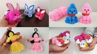 4 CUTE IDEAS  Amazing yarn craft ideas  Woolen crafts [upl. by Sauers545]