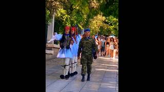 The Evzones  the elite Greek Presidential Guard  Hellassatisfying viral greek travel [upl. by Anoet109]