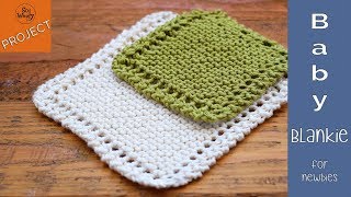 How to knit a Baby Blanket for Beginners step by step  So Woolly [upl. by Eidarb]