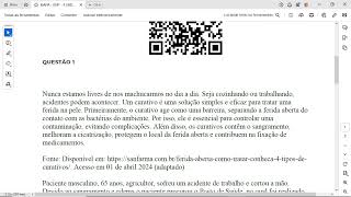 3 Para a higienização da ferida devese usar um agente desinfetante ou agente antisséptico JUSTIFI [upl. by Eserrehs]