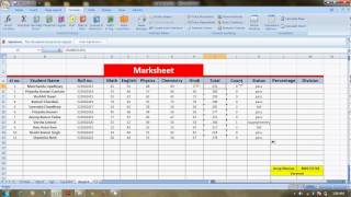 countIFpercentageIFAdd formulas through make marksheet in excel [upl. by Kwei]